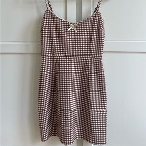 Urban outfitter brown and white plaid dress